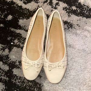 J. Crew Cream Tweed  Ballet Flats size 8.5